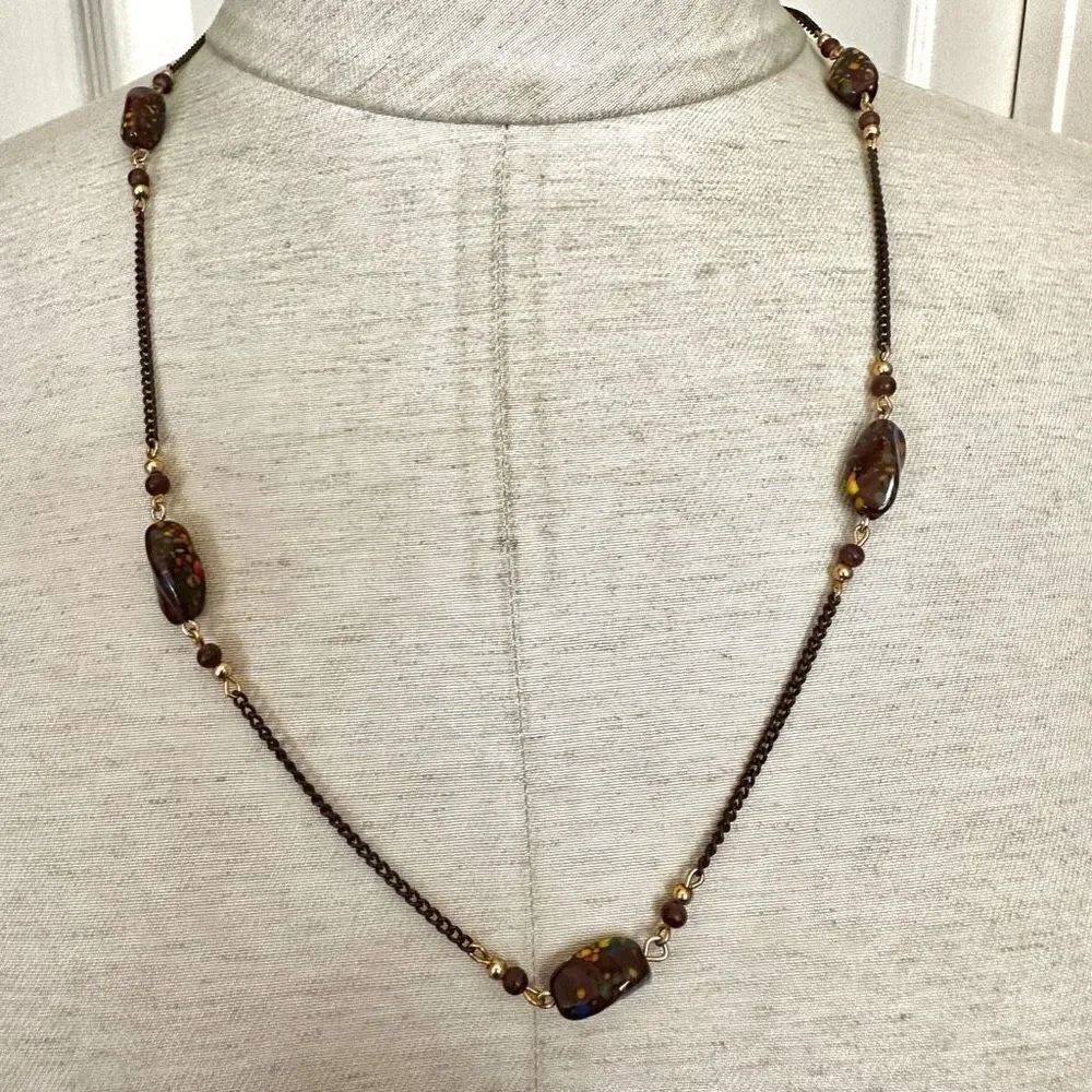 Brown beaded chain Necklace